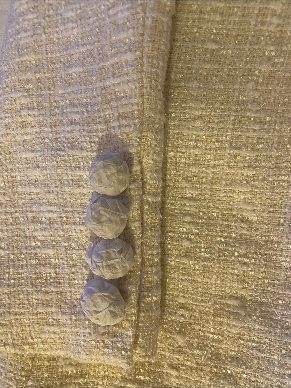 NWT - Self-Portrait Double-Breasted Boucle Tweed Cream Minidress, Size US 2 - Picture 16 of 16